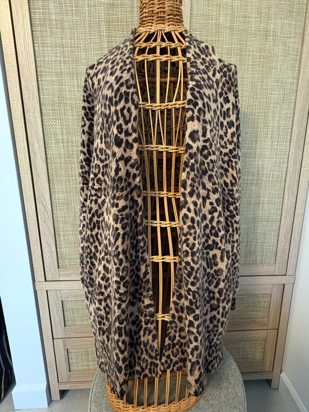 Soft Surroundings 100% Cashmere Sibyl Leopard Printed Cardigan 1X style 2FQ76